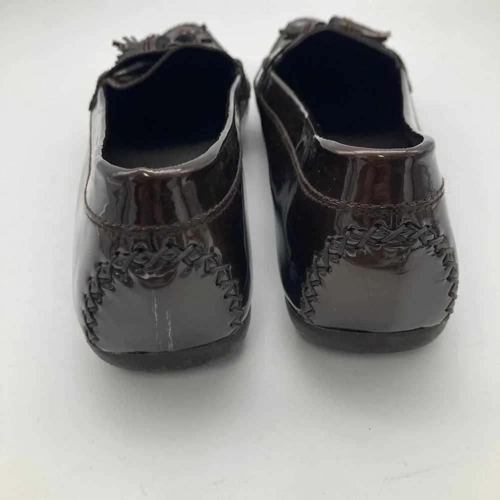 Stuart weitzman patent tassel loafers Bronze Metallic
